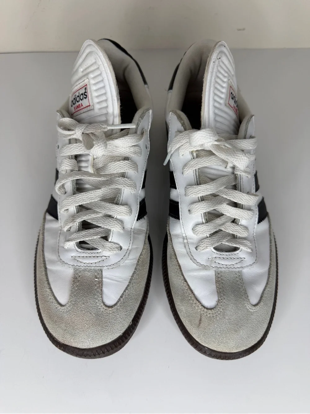 Adidas Samba Classic Mens Size 8 White Black Athletic Leather Shoes Sneakers